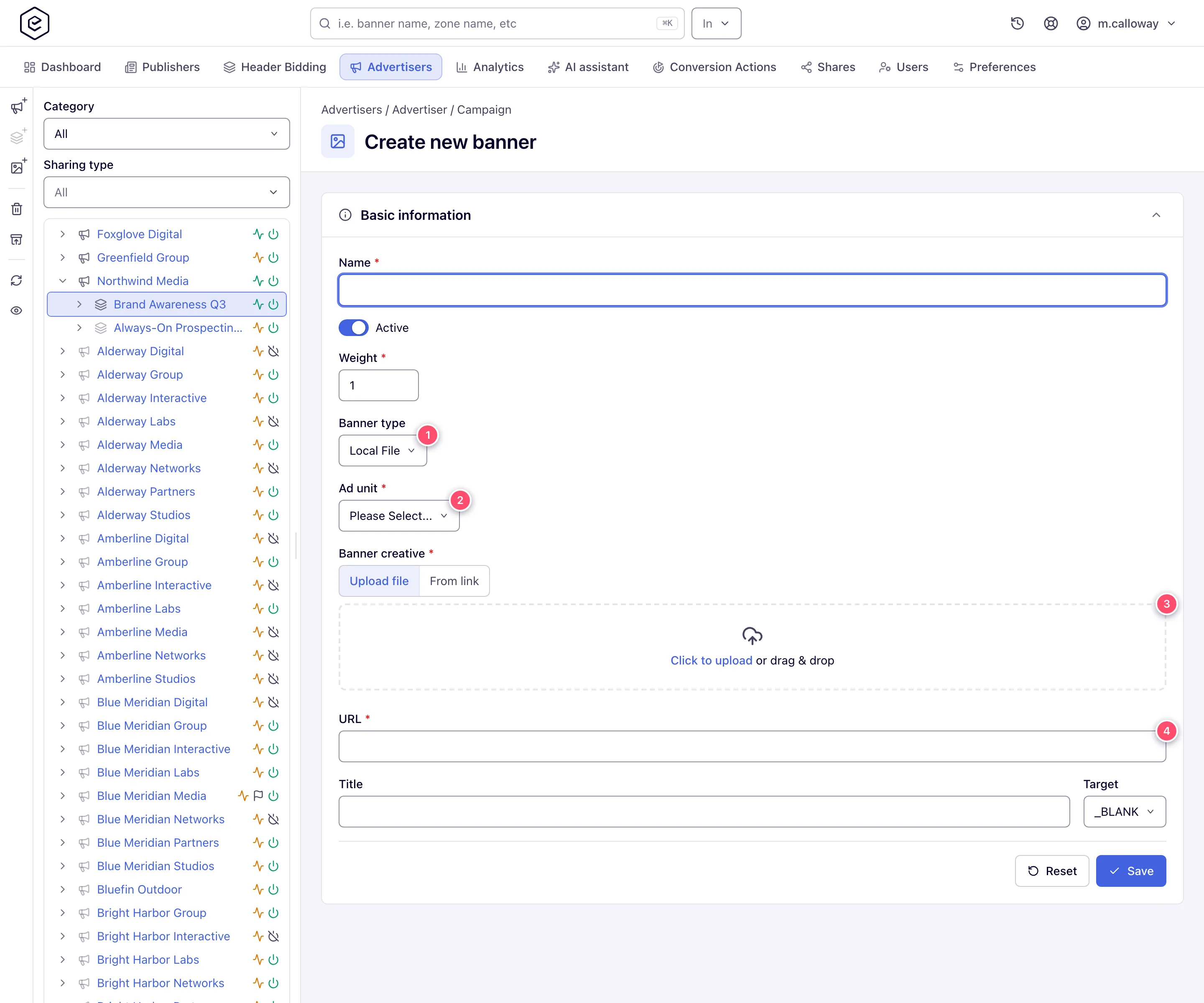 Create form for a Local File banner