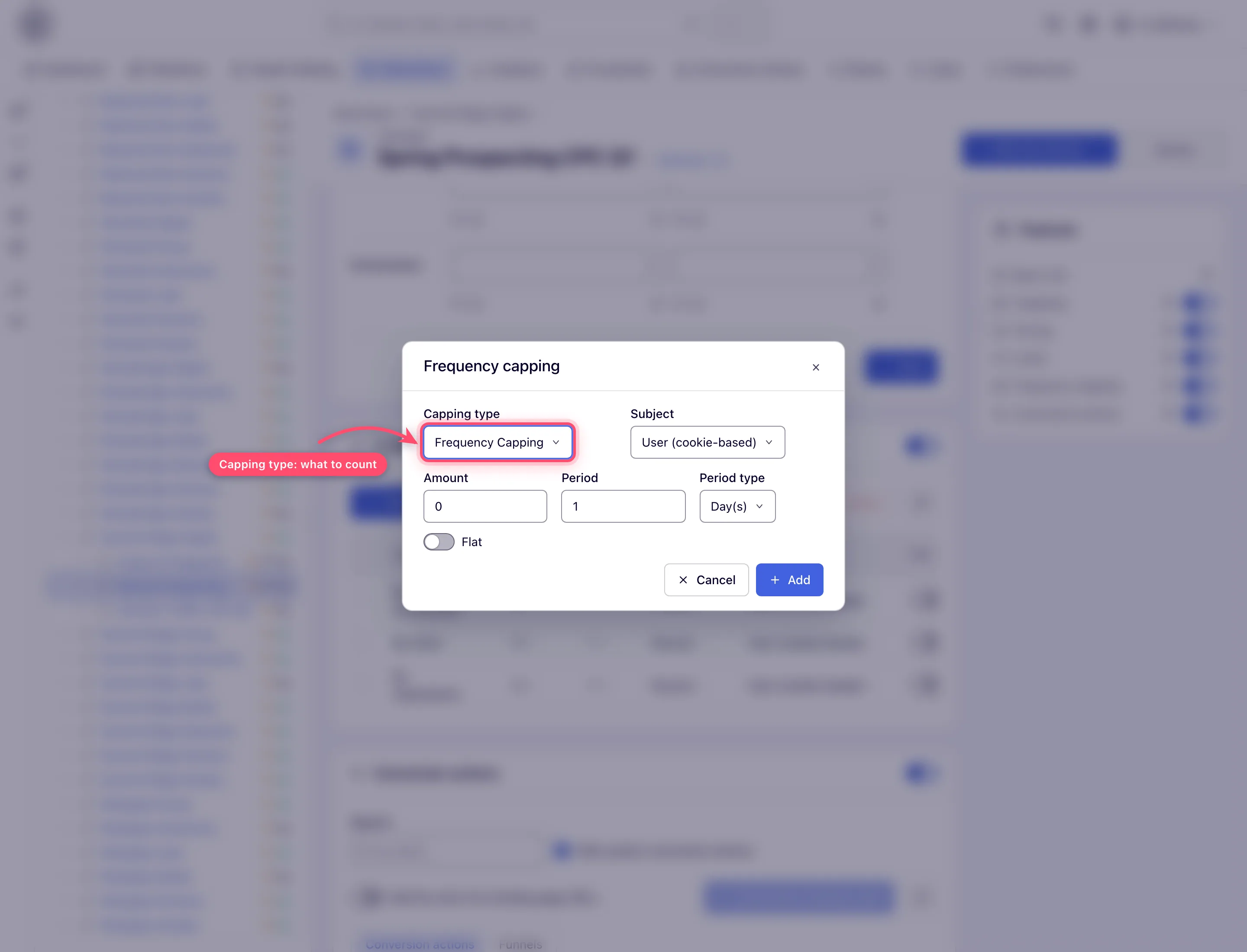 Add capping dialog