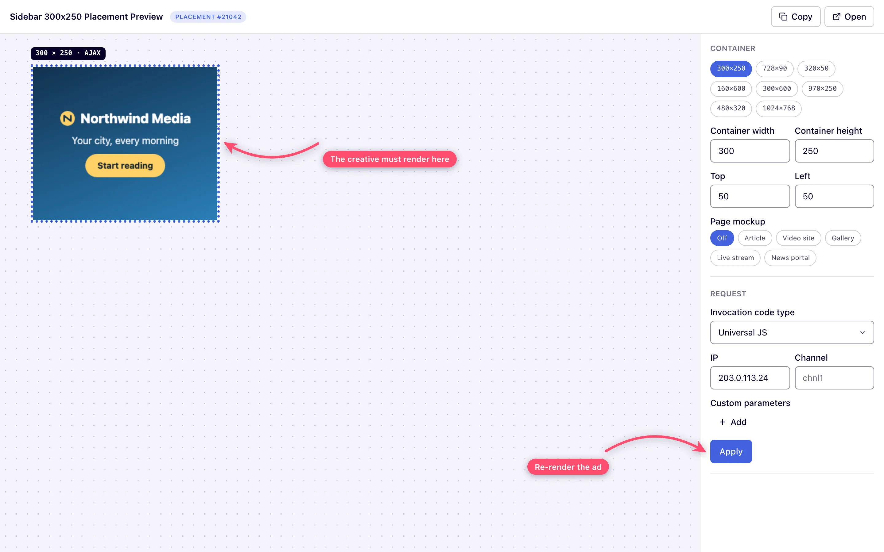 Preview page