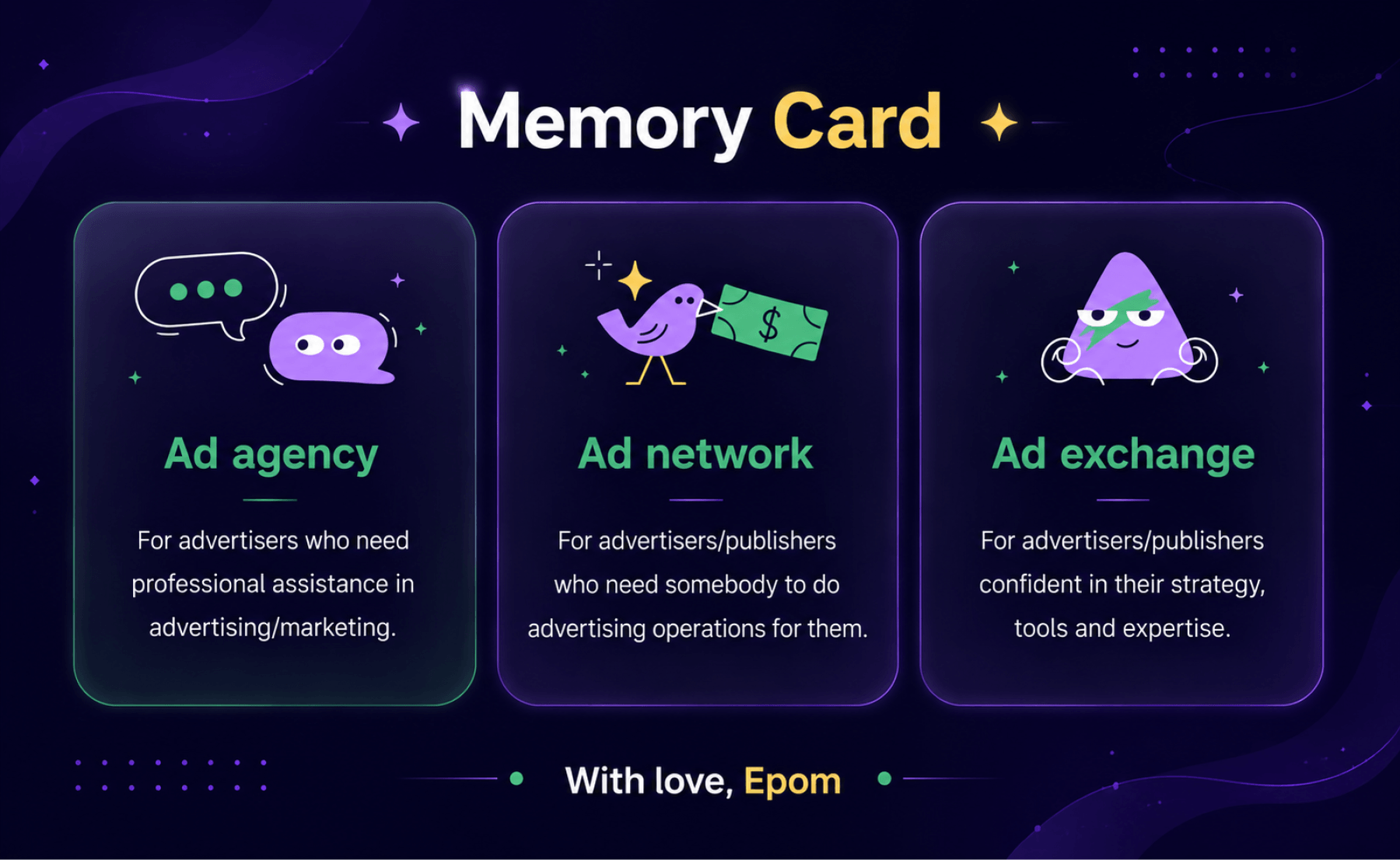 Memory card about ad partners