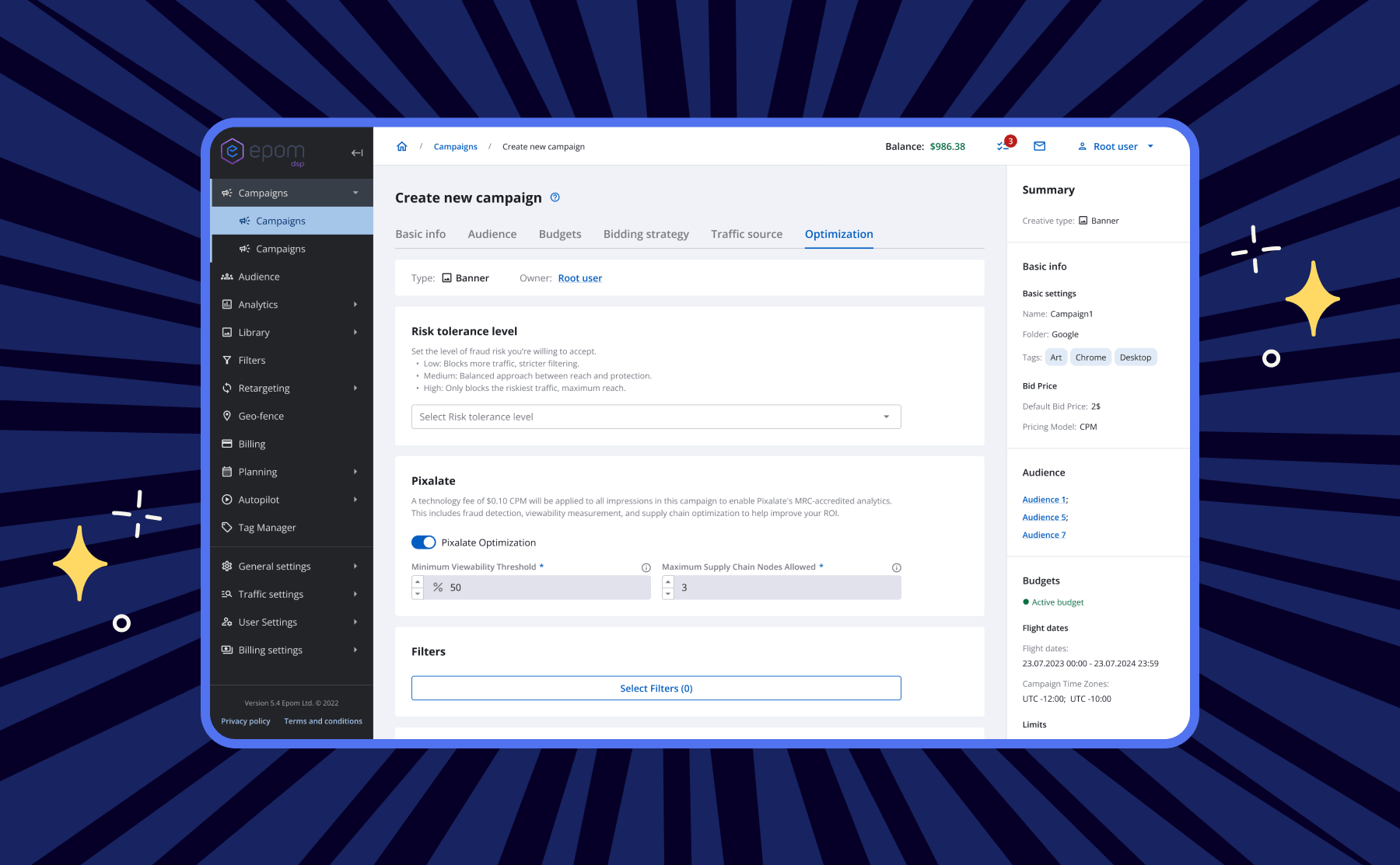 Epom DSP traffic verification with Pixalate