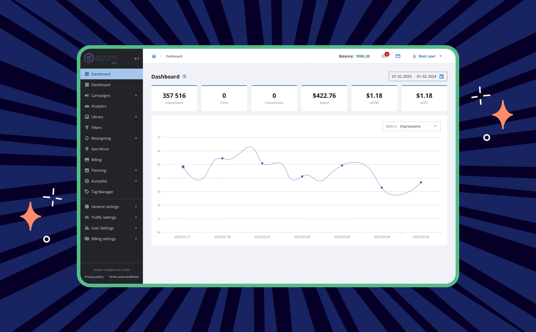 Epom DSP Dashboard