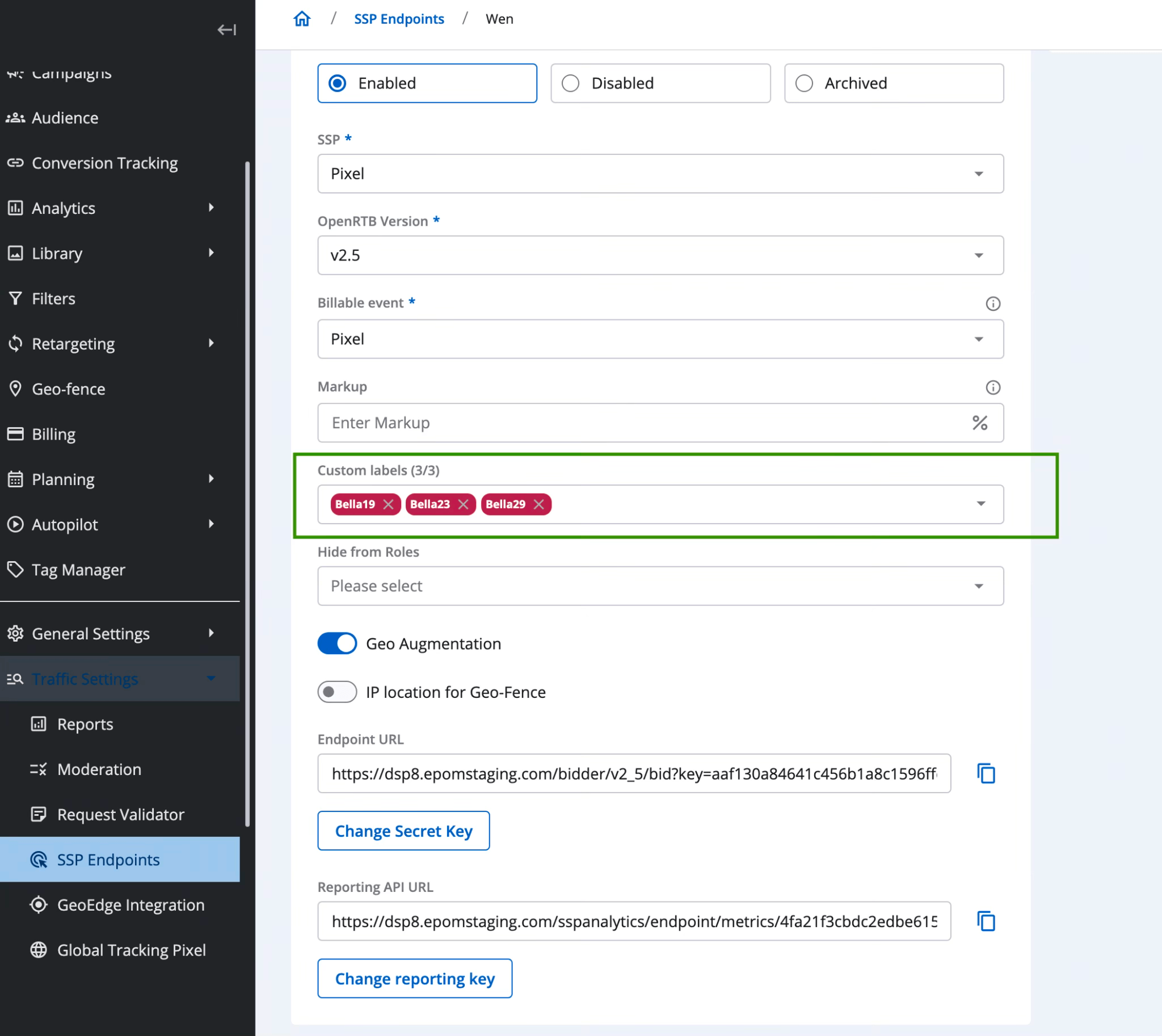 Epom DSP 8.2: Changes in SSP Endpoints module