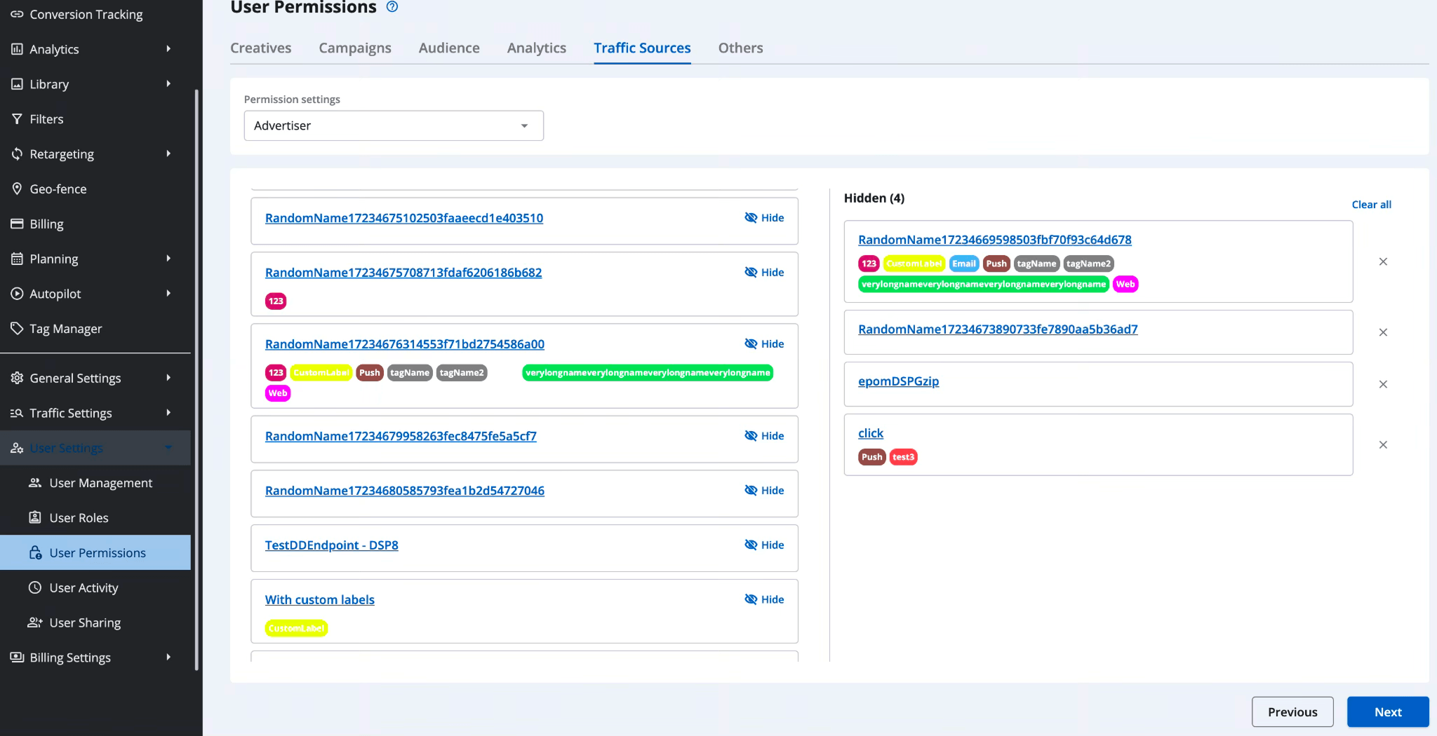 Epom DSP 8.2: New User Permissions of the SSP label system