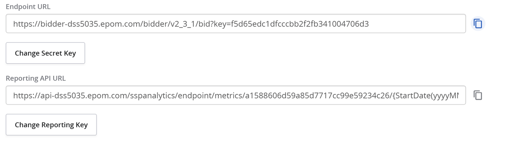 Endpoint URL Screen