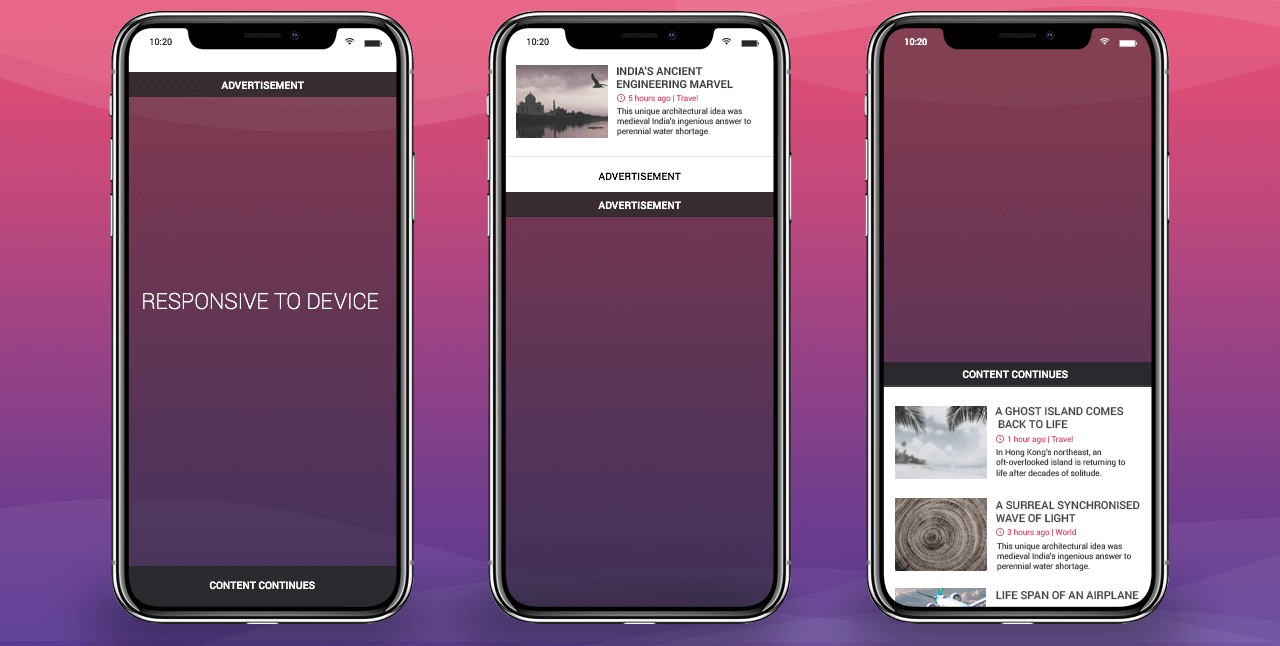 Interscroller ad format example