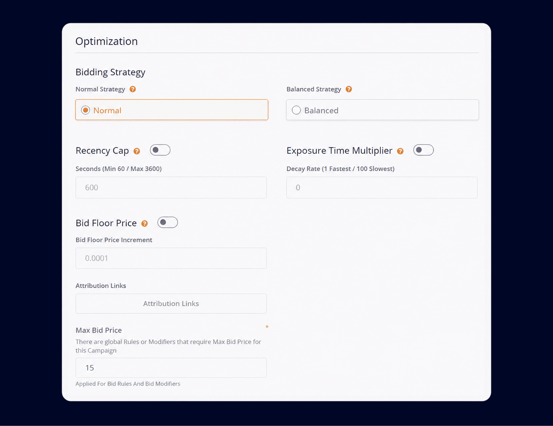 Set up Optimization Parameters