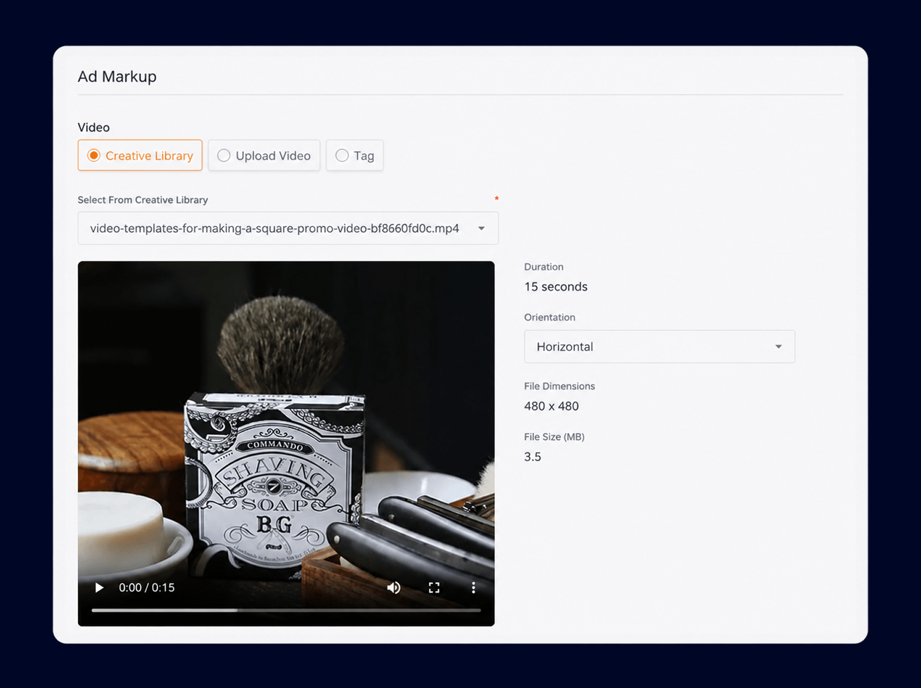 Upload and Set Up the Video Creative