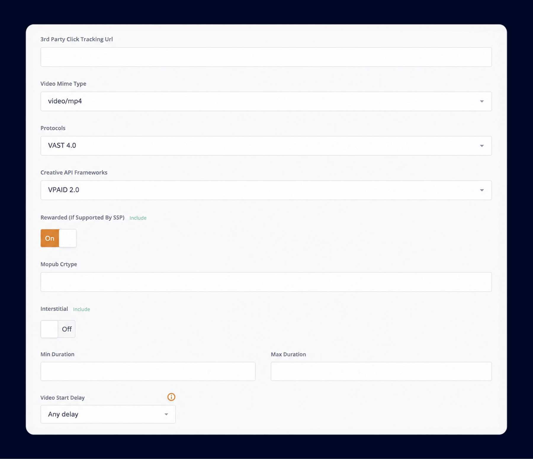 Set Up Additional Parameters