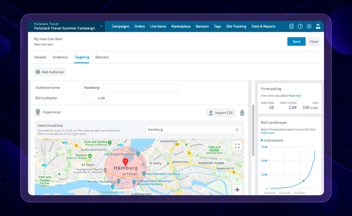 Adform demand-side platform dashboard