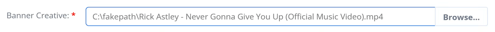 creative uploading for VAST