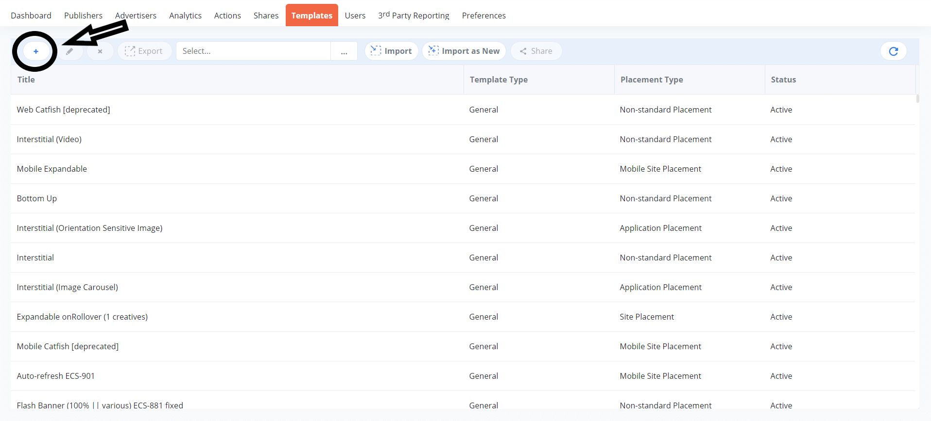 Rich media templates ad server