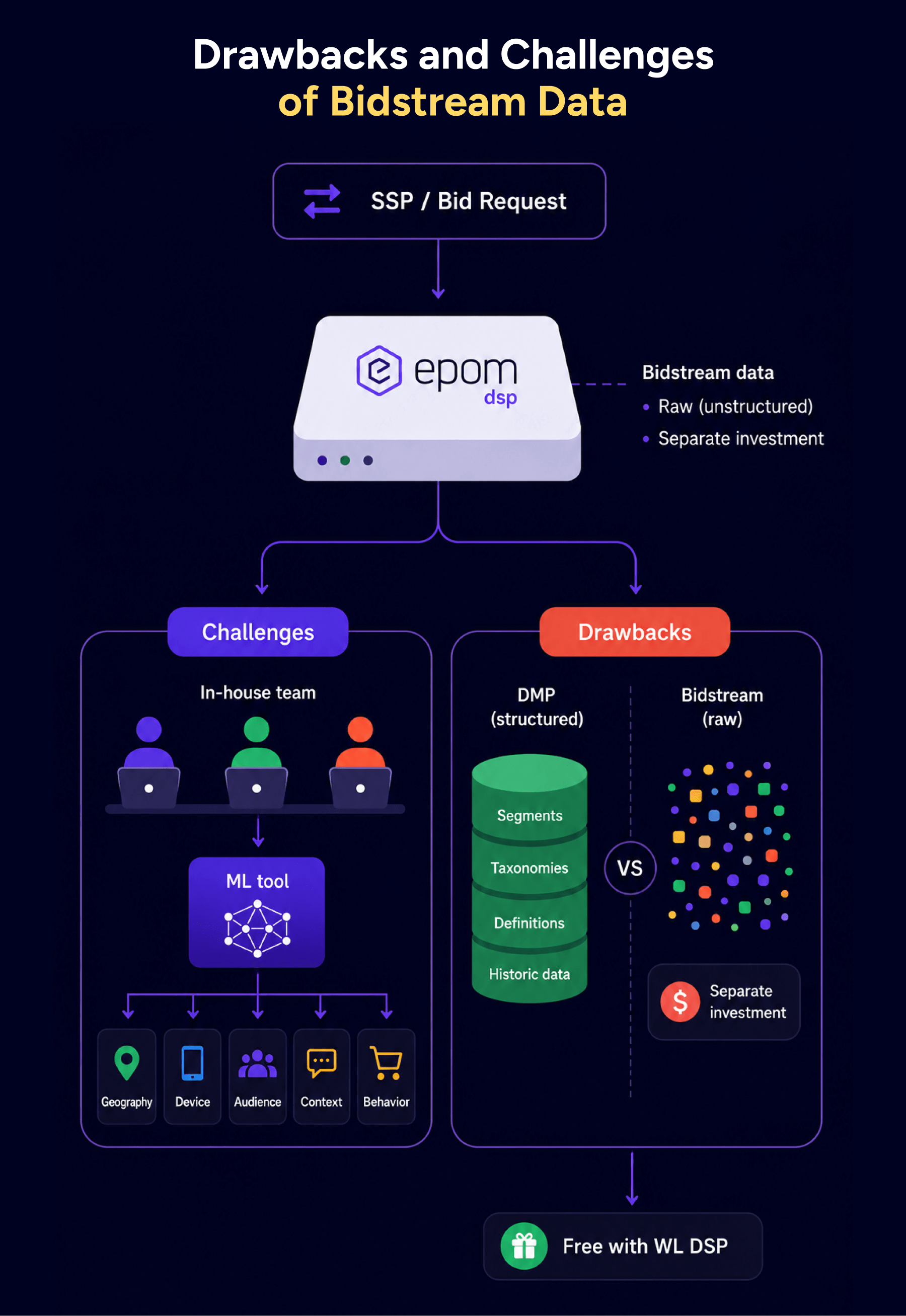 Drawbacks and challenges of bidstream data infographic 