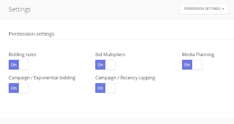 Admin permission settings