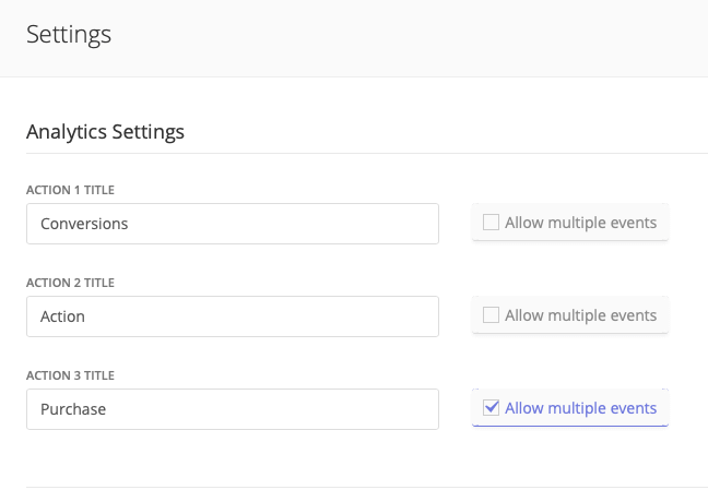 Multiple Conversion Event Settings