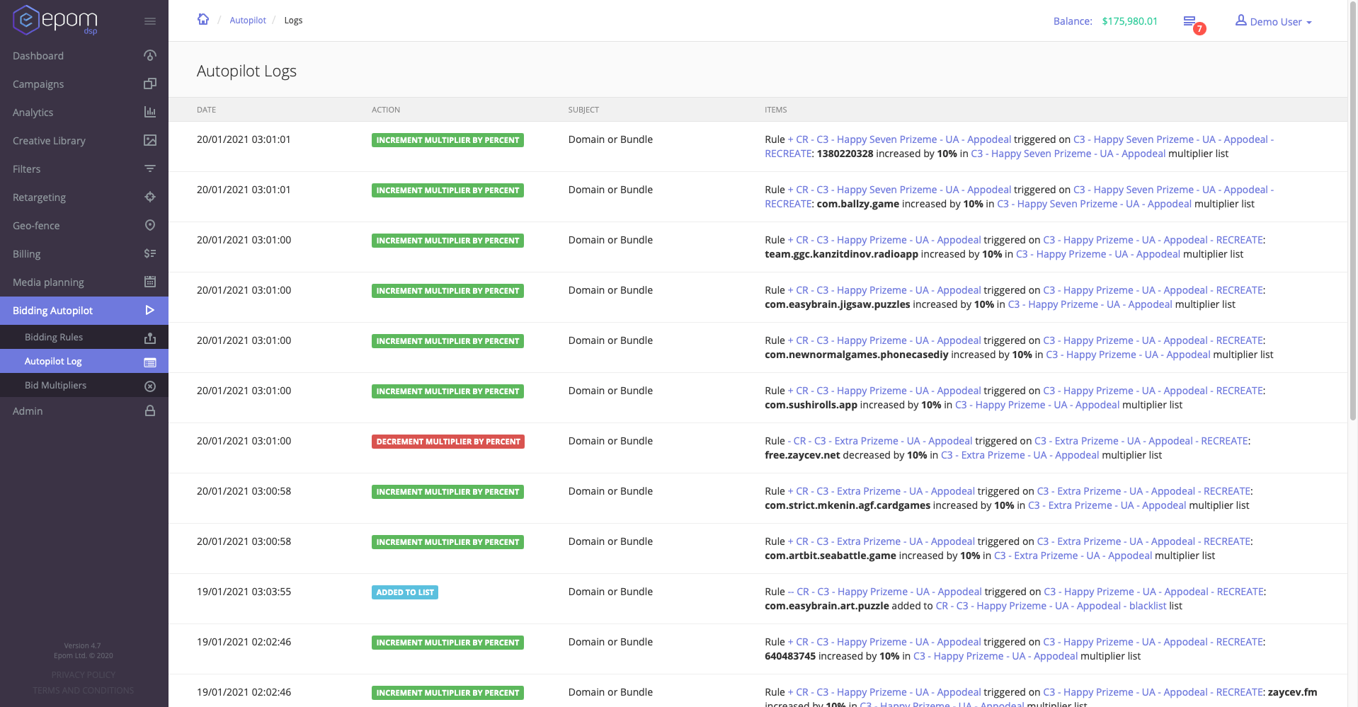 Epom DSP Autopilot Logs