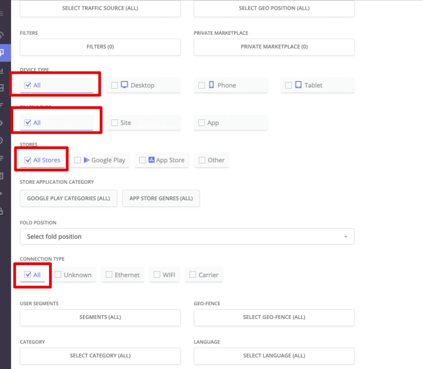 Targeting in Epom WL DSP 5.0