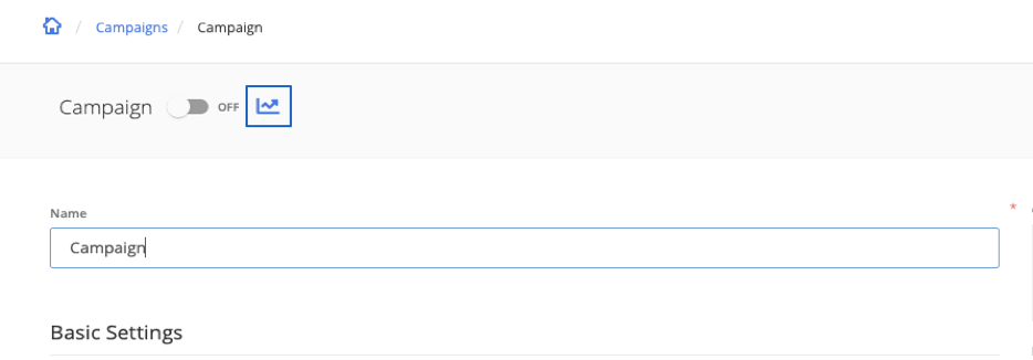 analytics icon on campaign page