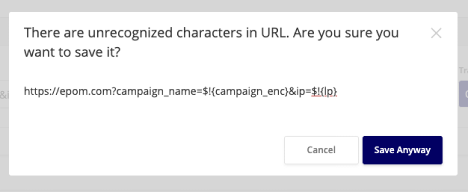 warning macro validation message