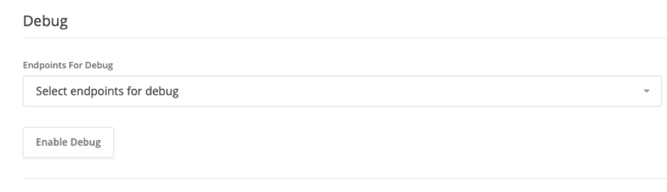endpoints for debug