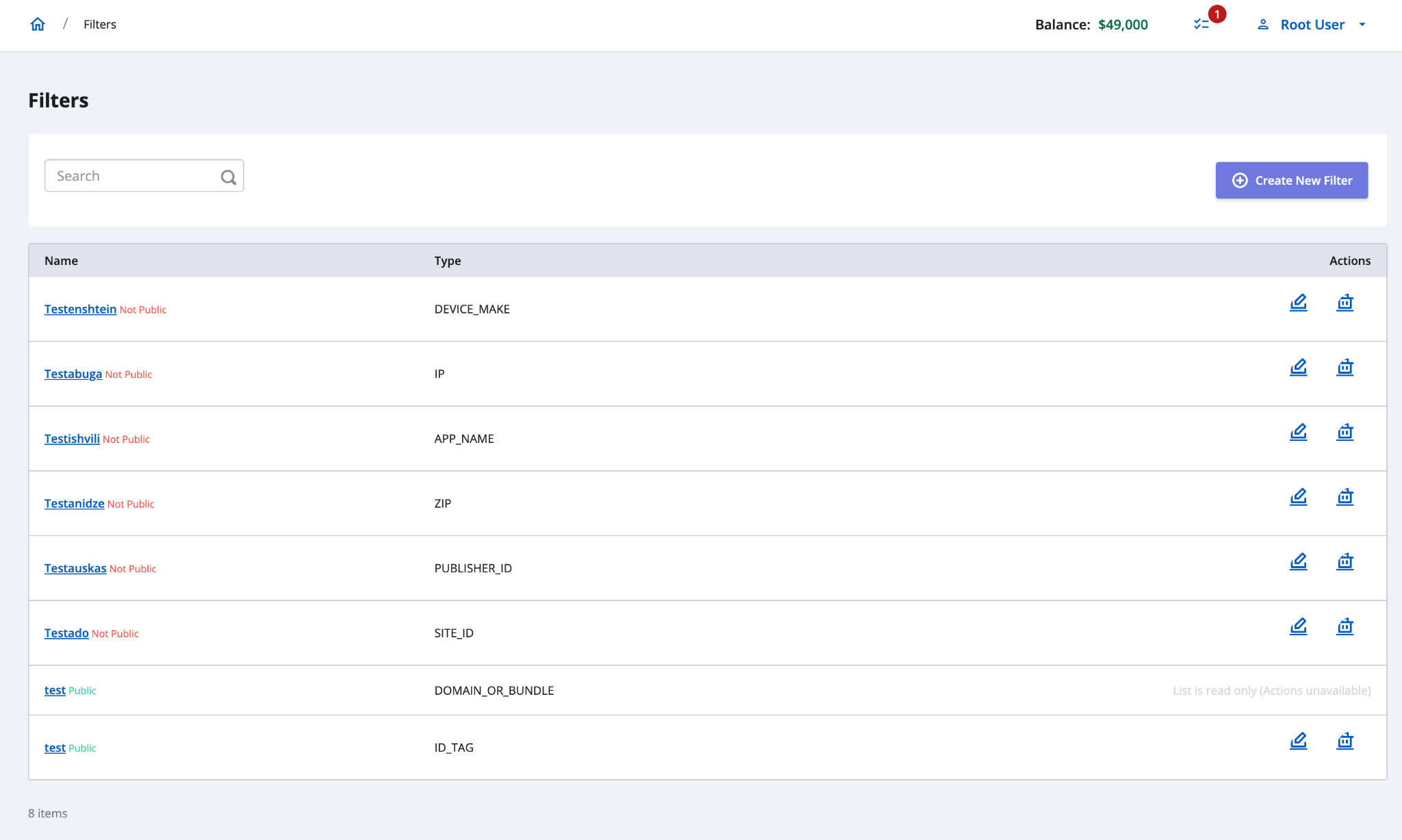 filters settings in dsp