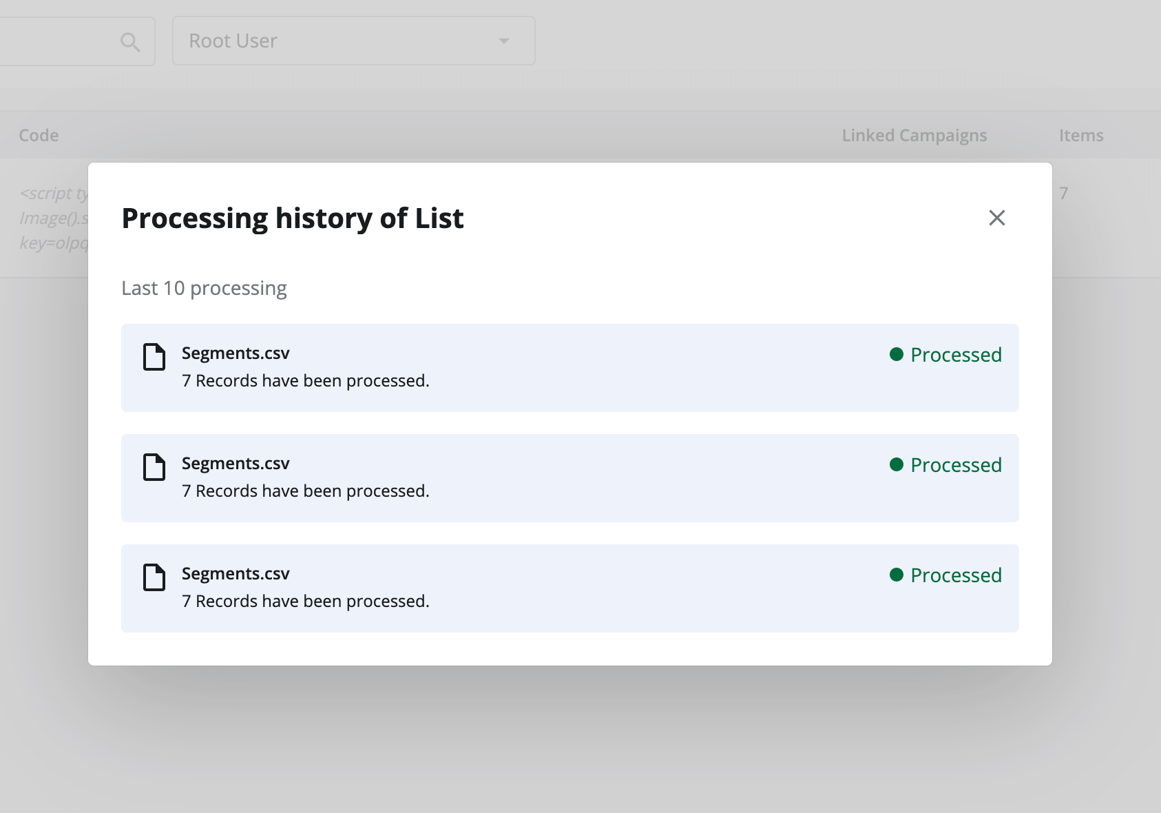 retargeting segments upload in csv