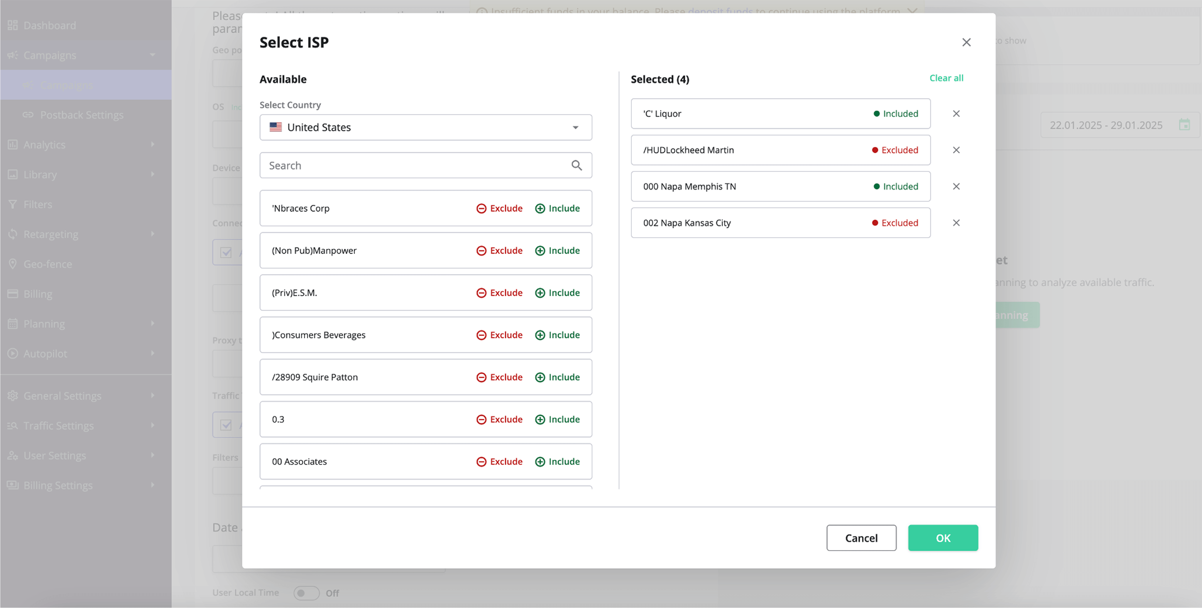 Redesign of Campaigns Targeting (ISP)