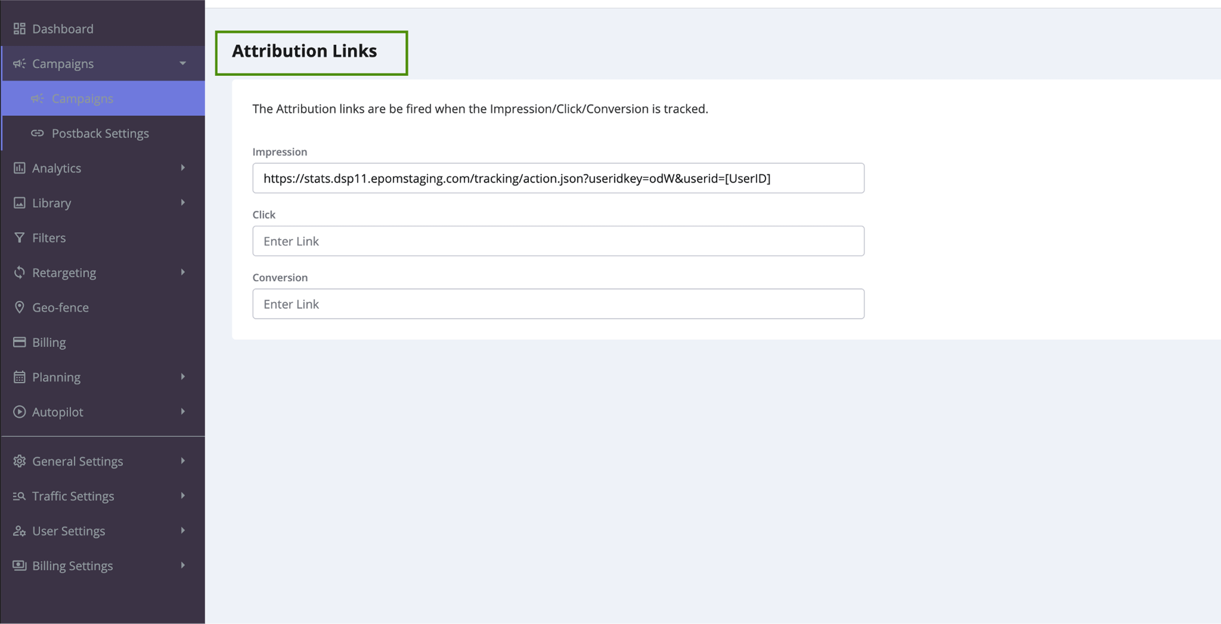 Redesign of Campaigns Attribution links