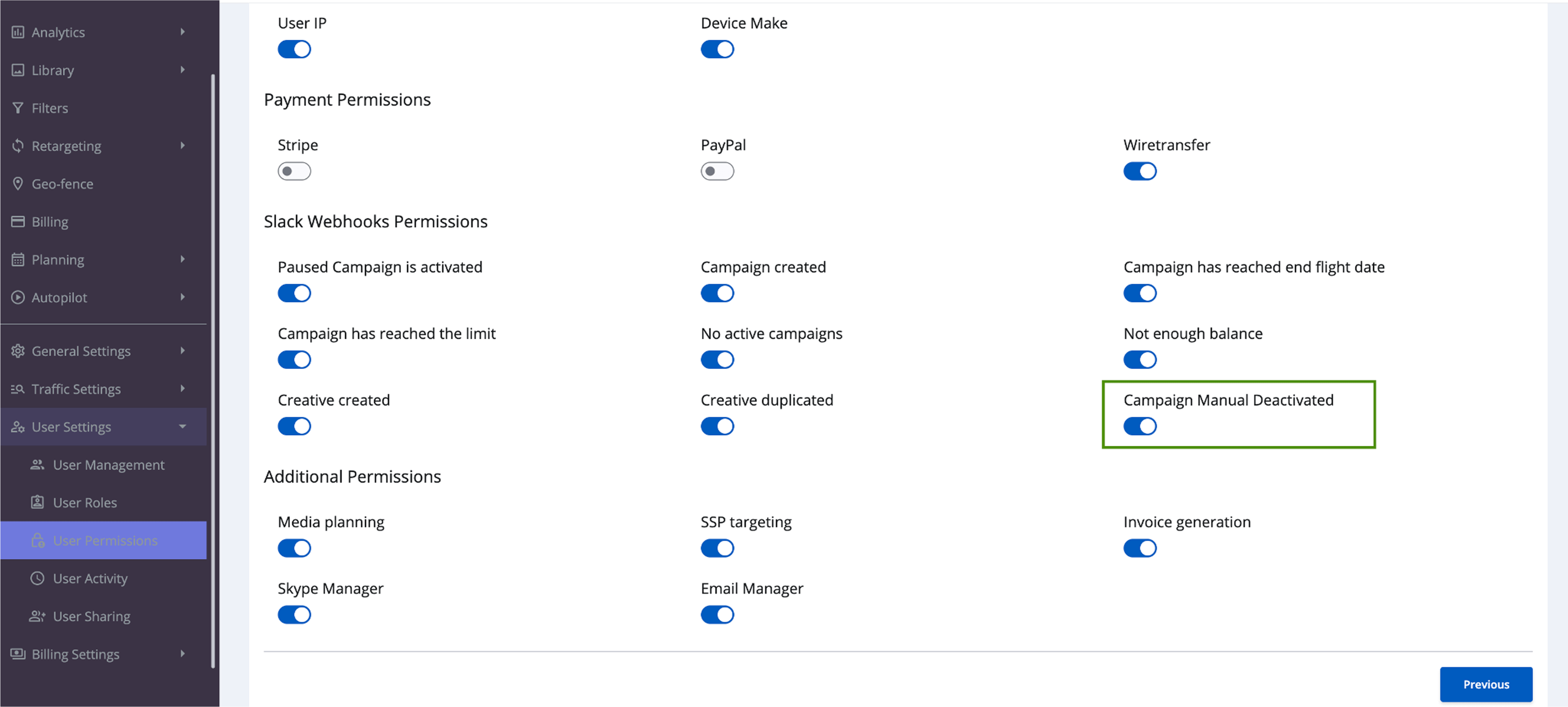 Slack Notification for Manual Campaign Deactivation