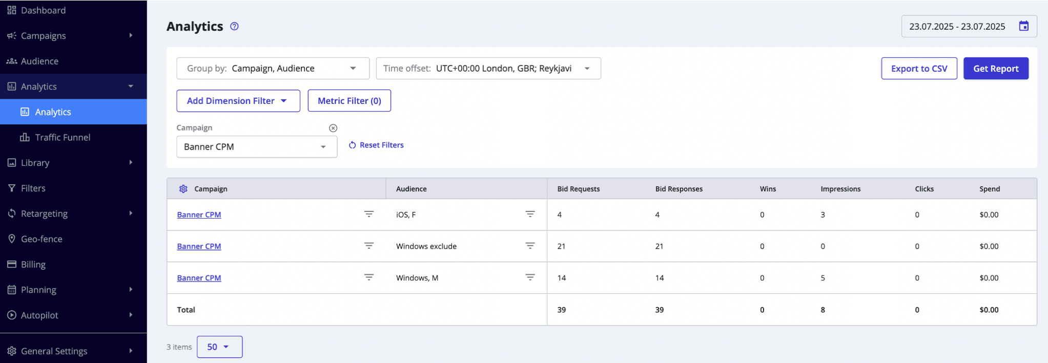 Epom DSP 7.1: audience-based analytics