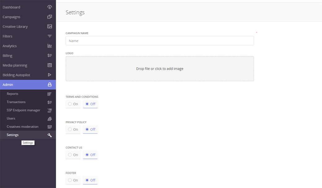 White Label Account General Settings